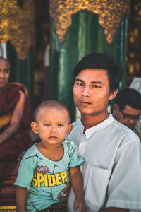 Portrait of father and boy