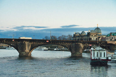 Bridge over river against sky
