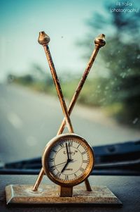 Close-up of old clock