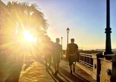 Silhouette of man at sunset