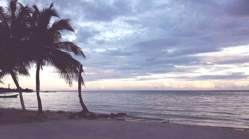 Scenic view of sea against sky at sunset