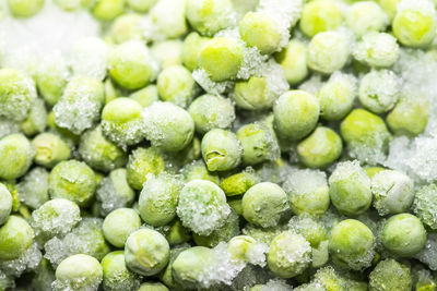 Full frame shot of frozen peas