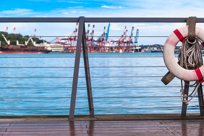 Pier over sea against sky