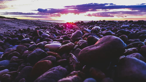 Sun shining through stones