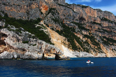 Scenic view of sea and rocks