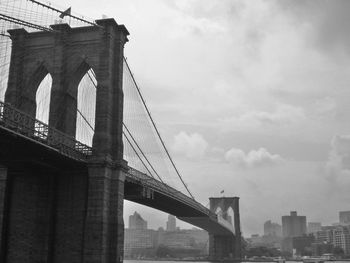 Low angle view of suspension bridge