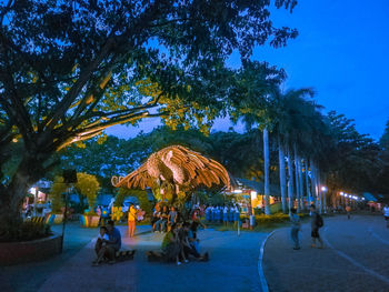 People in park at night