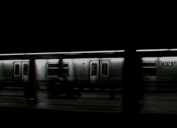 Blurred motion of train at night