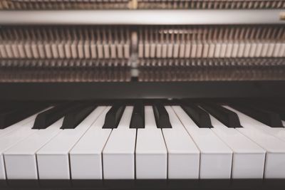 Close-up of piano keys