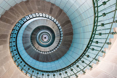 View of stairs spiral inside the lighthouse, vierge island, brittany,france