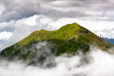 Scenic view of majestic mountains against sky