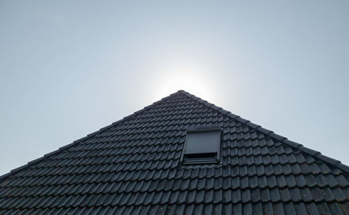 Low angle view of building against clear sky