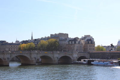 Bridge over river in city