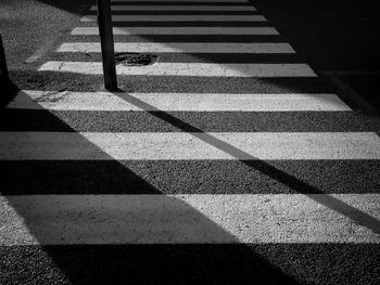 High angle view of shadow on steps