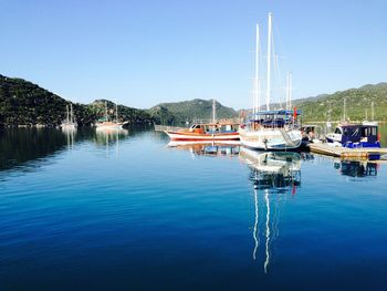 Boats in calm sea