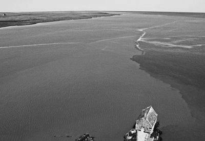 High angle view of beach against sky