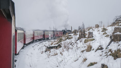 Scenic view of snow covered landscape