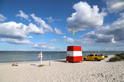 Scenic view of beach against sky