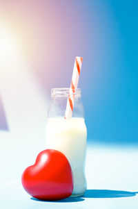 Close-up of drink in glass on table