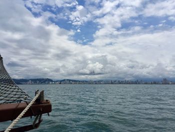 View of sea against cloudy sky