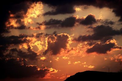 Low angle view of dramatic sky