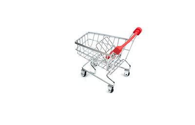 Close-up of crane against white background