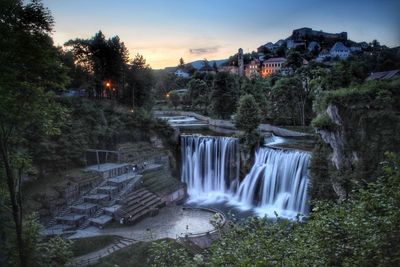 Scenic view of waterfall