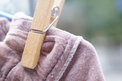 Close-up of clothes hanging