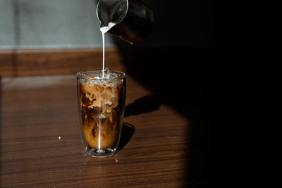 Close-up of drink in glass on table