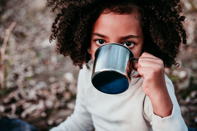 Portrait of man drinking coffee