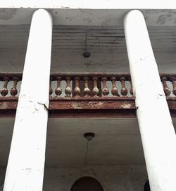 Close-up of rope on railing of bridge