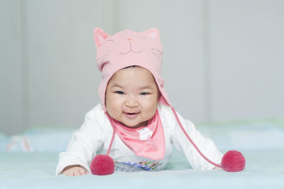 Close-up portrait of the cute asia baby  