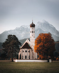 Church and mountain view in bavaria 