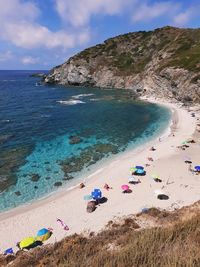 Scenic view of beach against sky