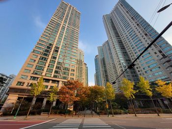 Low angle view of buildings against sky