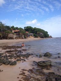 Scenic view of beach against sky