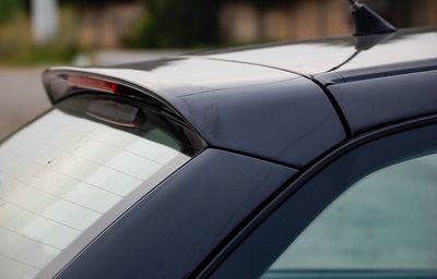 Close-up of side-view mirror