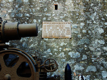 Information sign on wall