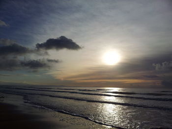 Scenic view of sea during sunset