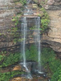 View of waterfall in forest