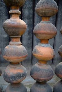 Close-up of pebbles on table