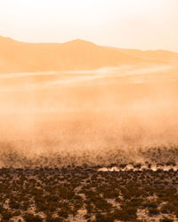 Scenic view of arid landscape against sky