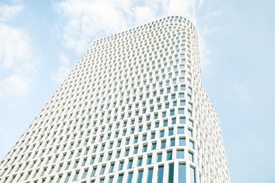 Low angle view of modern building against sky