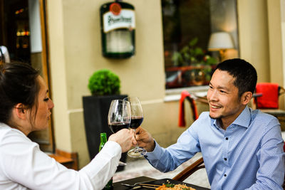 Man and woman at restaurant