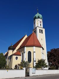 Exterior of building against clear blue sky