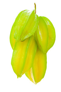 Close-up of green chili pepper against white background