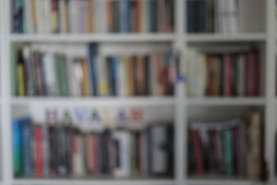 Row of books in shelf