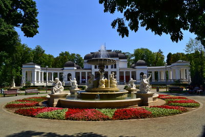 View of fountain in park