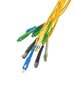 Close-up of computer cables against white background
