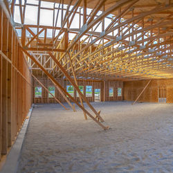 Low angle view of building under construction